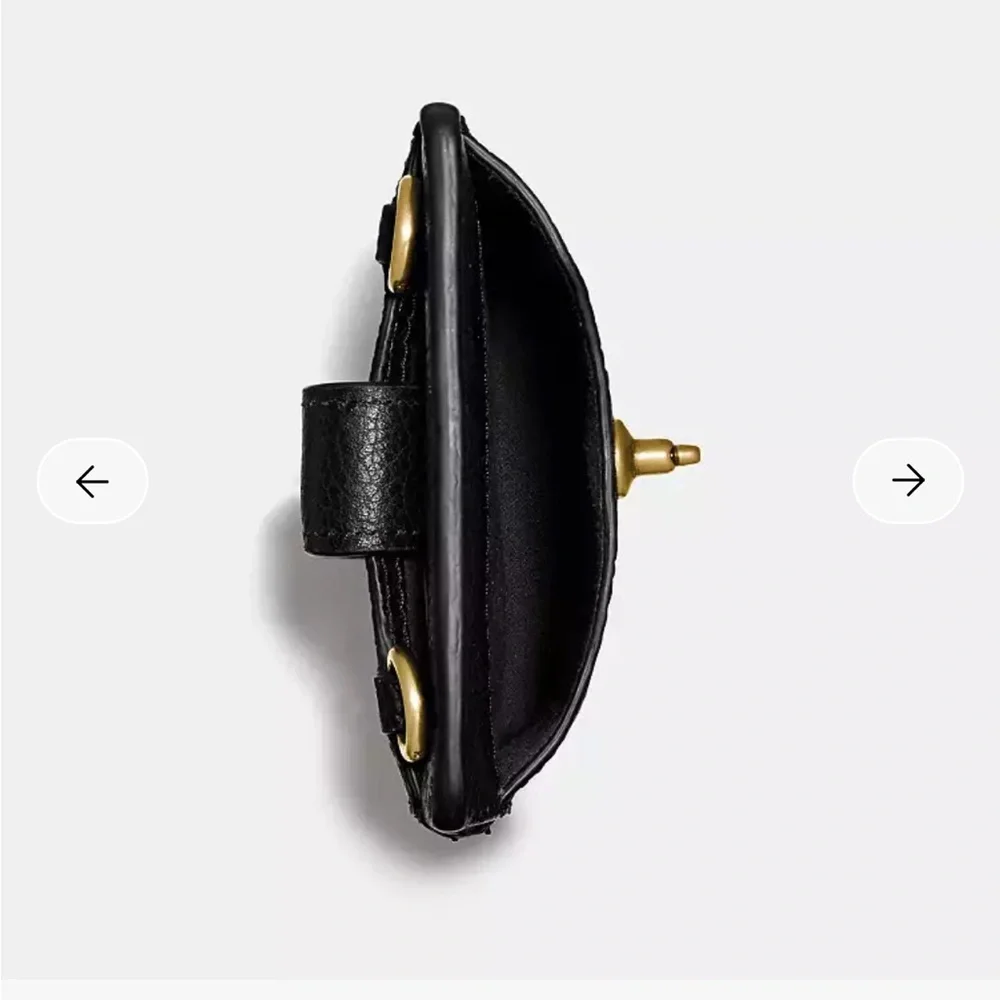 Coach NWT Turnlock Chain Phone Crossbody Bag Black Pebble Leather - Picture 10 of 11